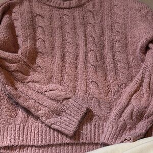 abercrombie kids Cable Knit Sweater - Dusty Rose
